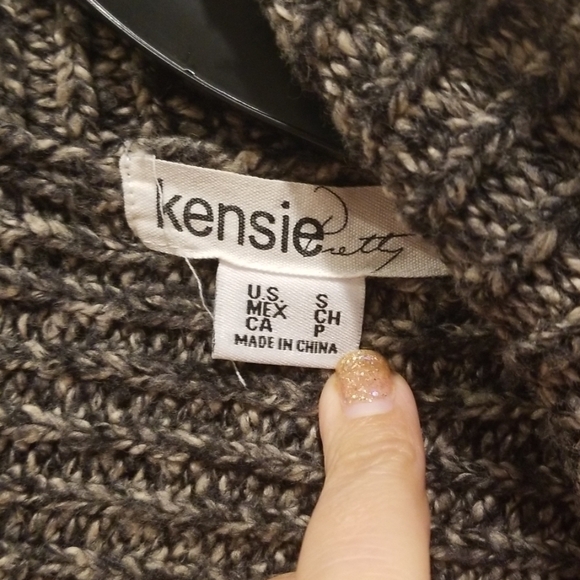 💕KENSIE💕 Marled Knit Shawl Collar Textured Cardigan Marled Gray Small S - Picture 5 of 5